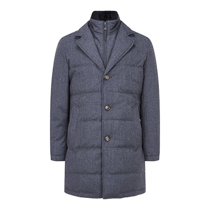 [MAN ON THE BOON] WOOL GOOSE-DOWN COAT (GREY)