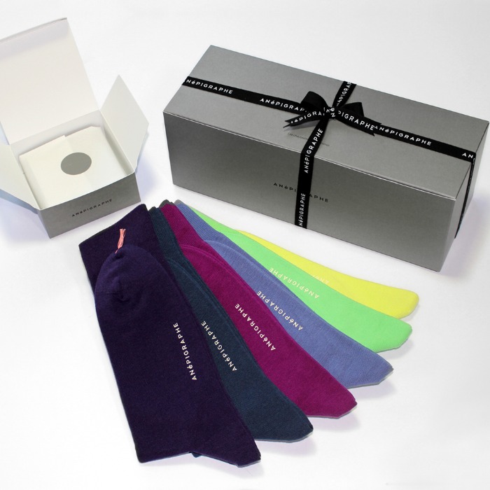 [ANEPIGRAPHE] 6PACK SOLID SOCKS GIFT SET (11 COLOR)